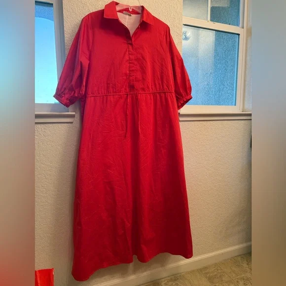 Hermoza Natalia Resort Wear & Quiet Luxury Susanna  Cinched Waist Maxi 💯% Cotton - Picture 9 of 14